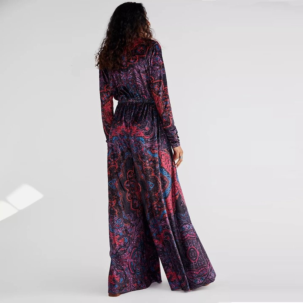 ✨3x HP✨Free People Giselle Velvet Jumpsuit NWT - Picture 5 of 13